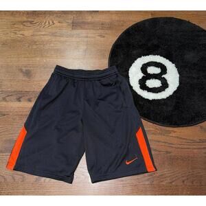 Nike Dri-Fit Orange Contrast Mesh Hoop Shorts Mens SM Vintage Y2K 90s Rare